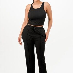 Ribbed Tank Top And Pant Set